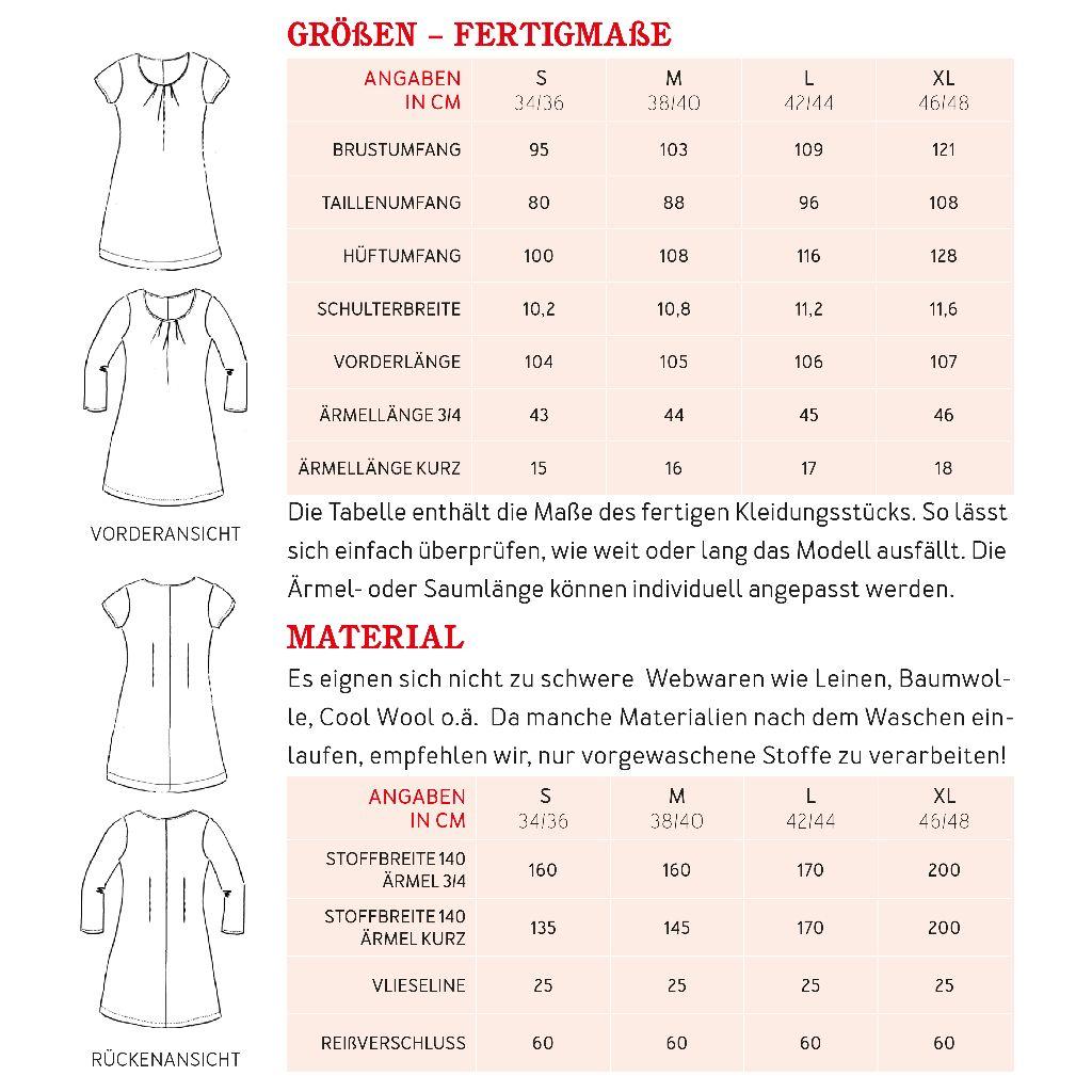 Papierschnittmuster Kleid Frau Ameland S-XL